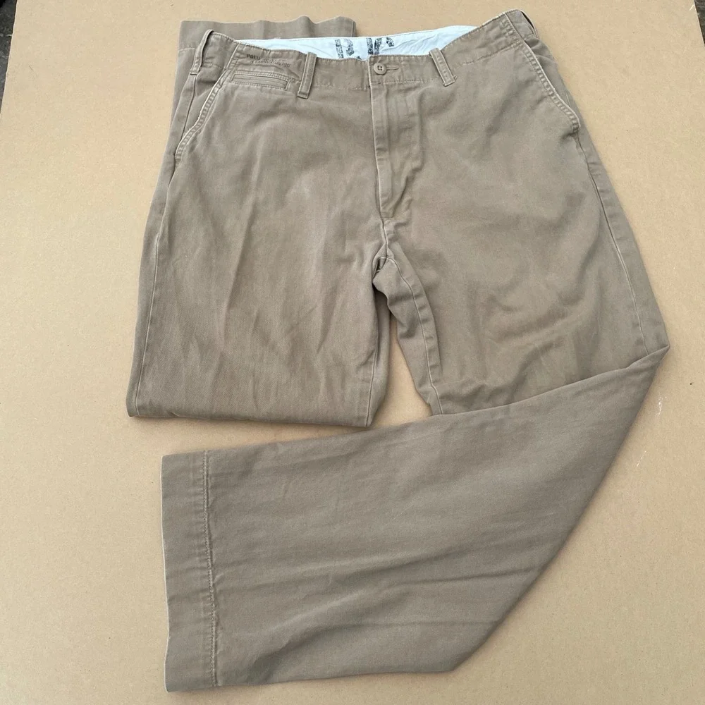 Polo Ralph Lauren Jeans Co Chinos Mens 34x32 Tan Casual Military Field Vintage